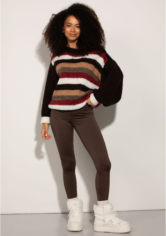 Snug Stripe - Cozy brown striped sweater