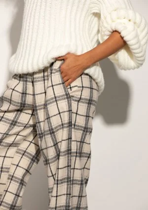 Cabin - Vanilla ink checked flannel pants