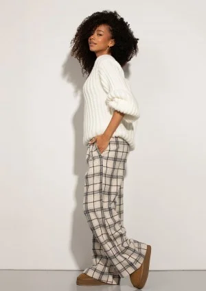 Cabin - Vanilla ink checked flannel pants