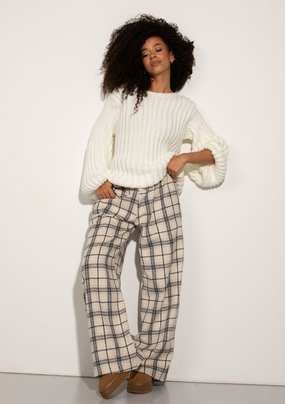 Cabin - Vanilla ink checked flannel pants
