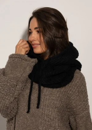 Alpaca Hood - Black soft balaclava