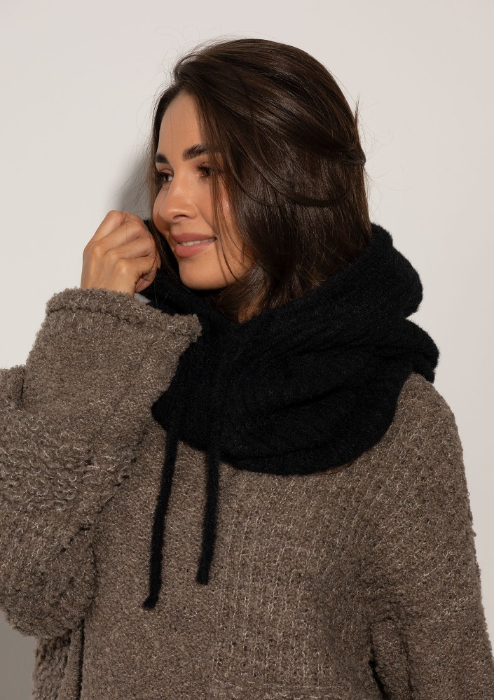 Alpaca Hood - Black soft balaclava