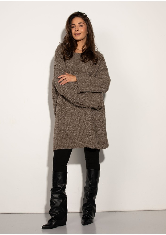 Boucle - Taupe boucle oversized sweater