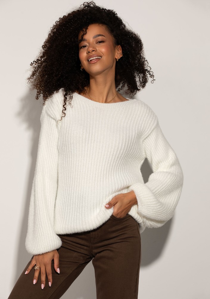 Mousse - Ecru fluffy sweater