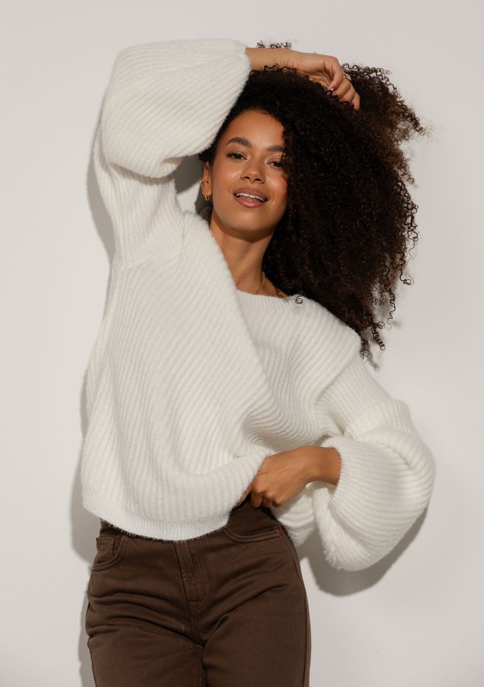 Mousse - Ecru fluffy sweater