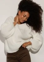 Mousse - Ecru fluffy sweater