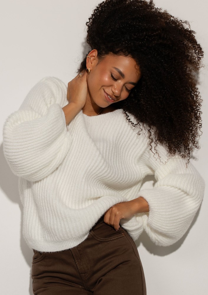 Mousse - Ecru fluffy sweater