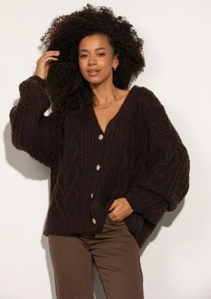 Aran - Brown fluffy cardigan