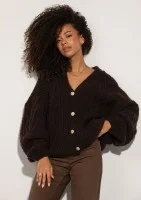 Aran - Brown fluffy cardigan