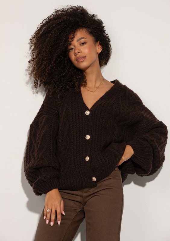 Aran - Brown fluffy cardigan