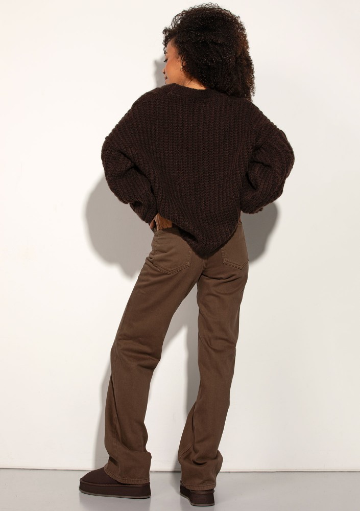 Aran - Brown fluffy cardigan