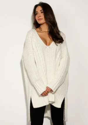 Lofty Long - Super oversized ecru sweater