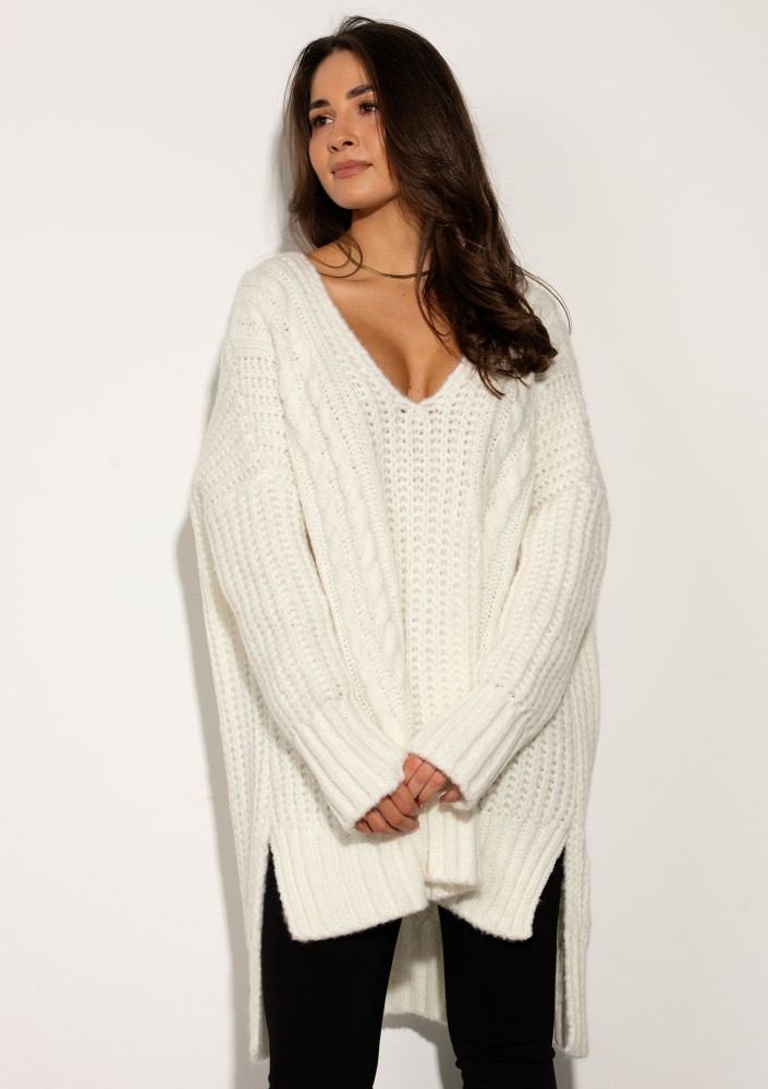 Lofty Long - Super oversized ecru sweater