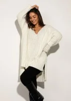 Lofty Long - Super oversized ecru sweater