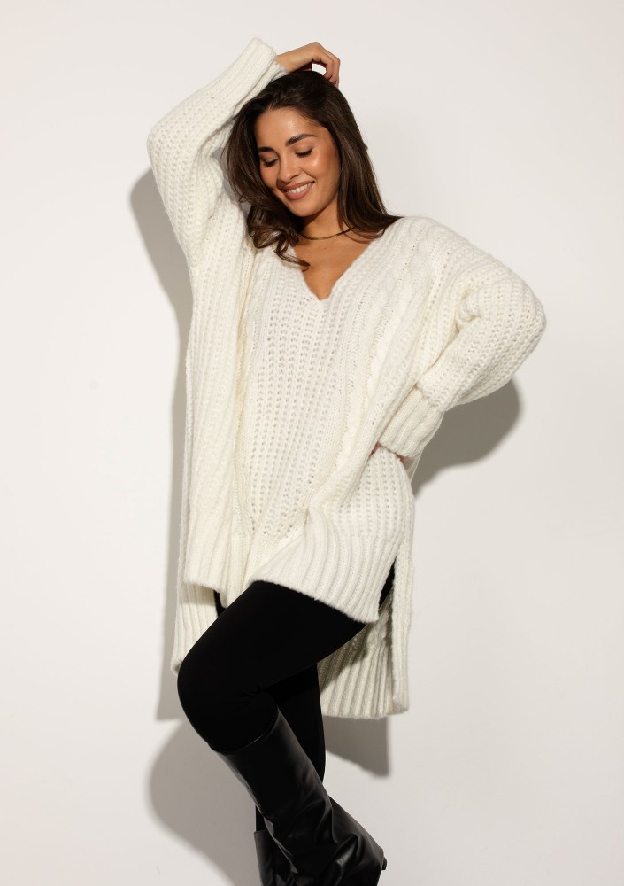Lofty Long - Super oversized ecru sweater