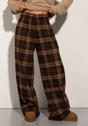 Cabin - Vintage cocoa brown checked flannel pants