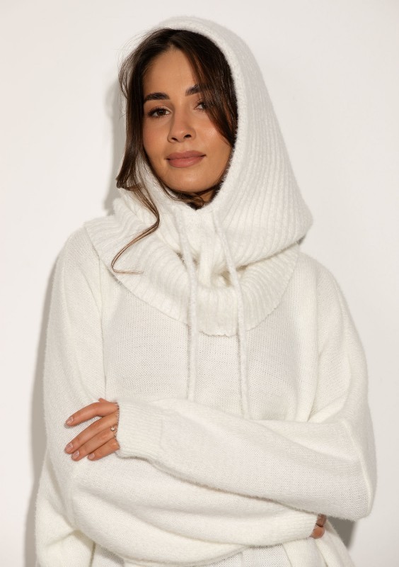 Alpaca Hood - Ecru soft balaclava