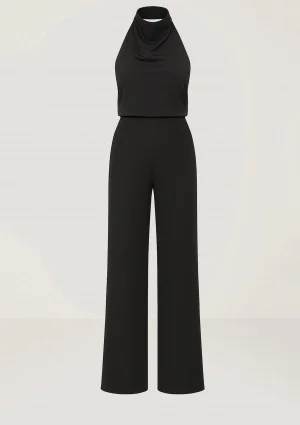 Luce - Black jumpsuit with a halter neckline