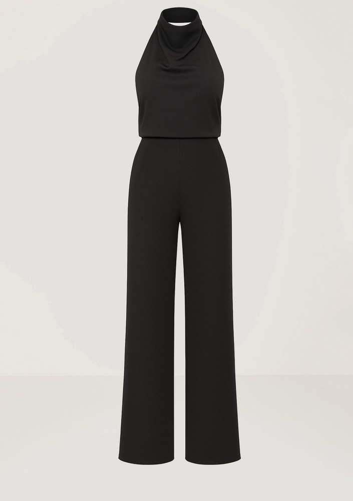 Luce - Black jumpsuit with a halter neckline