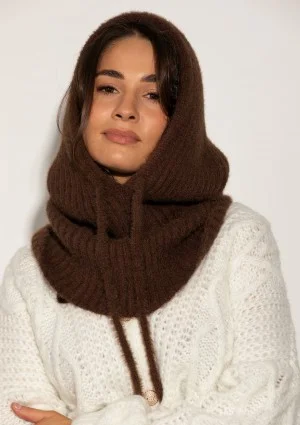 Alpaca Hood - Brown soft balaclava