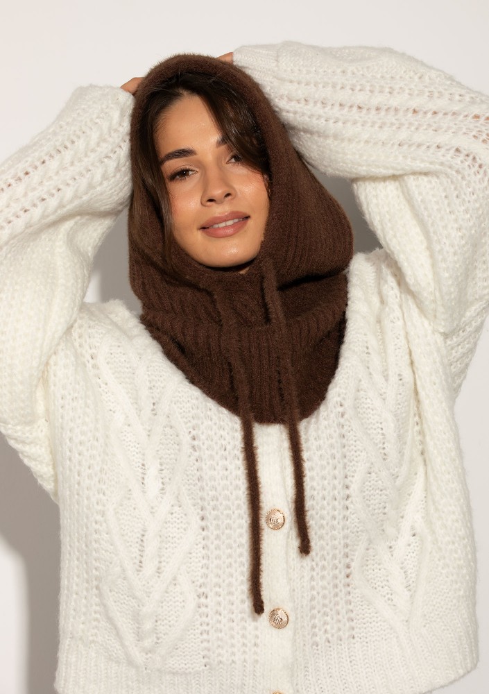 Alpaca Hood - Brown soft balaclava