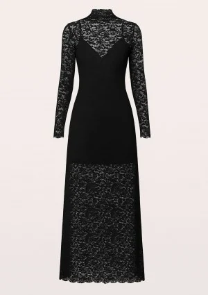 Claire - Black two-layers maxi dress