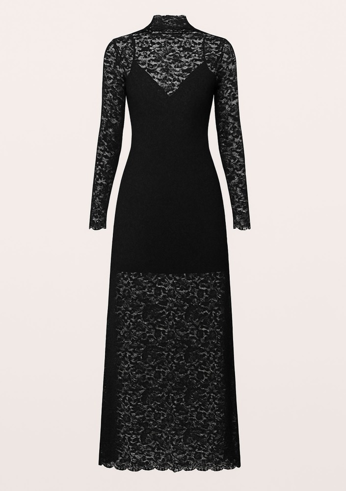 Claire - Black two-layers maxi dress