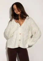 Aran - Ecru fluffy cardigan