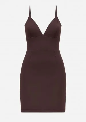 Claire - Brown two-layers maxi dress