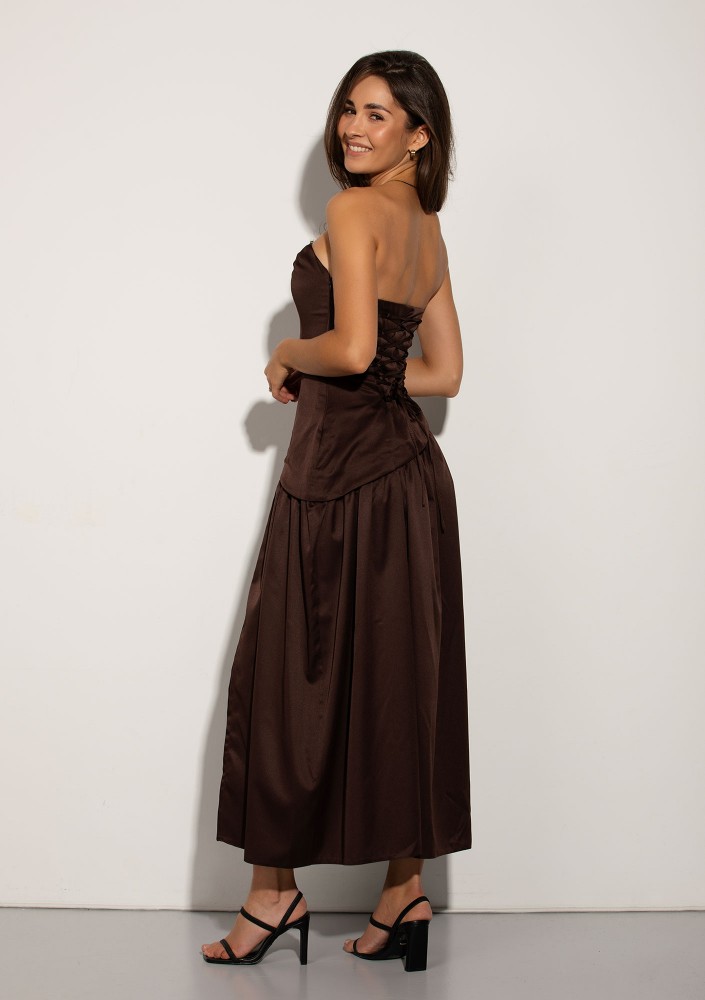 Muse - Brown corset dress