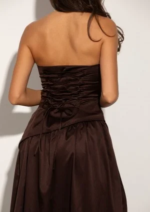 Muse - Brown corset dress