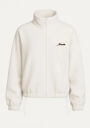 Glide - Zipped up ecru microfleece jumper