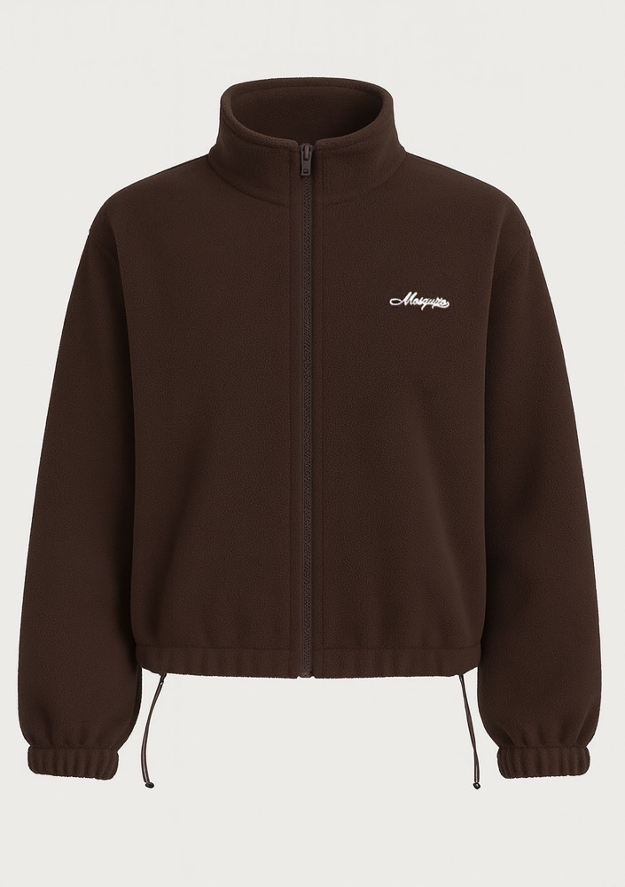 Glide - Bluza na zamek z miękkiego mikropolaru Brązowa