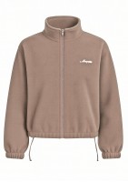 Glide - Zipped up latte beige microfleece jumper