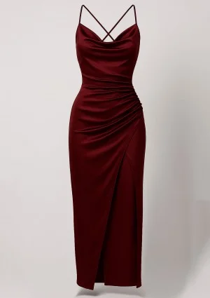 Safona - Claret satin midi dress
