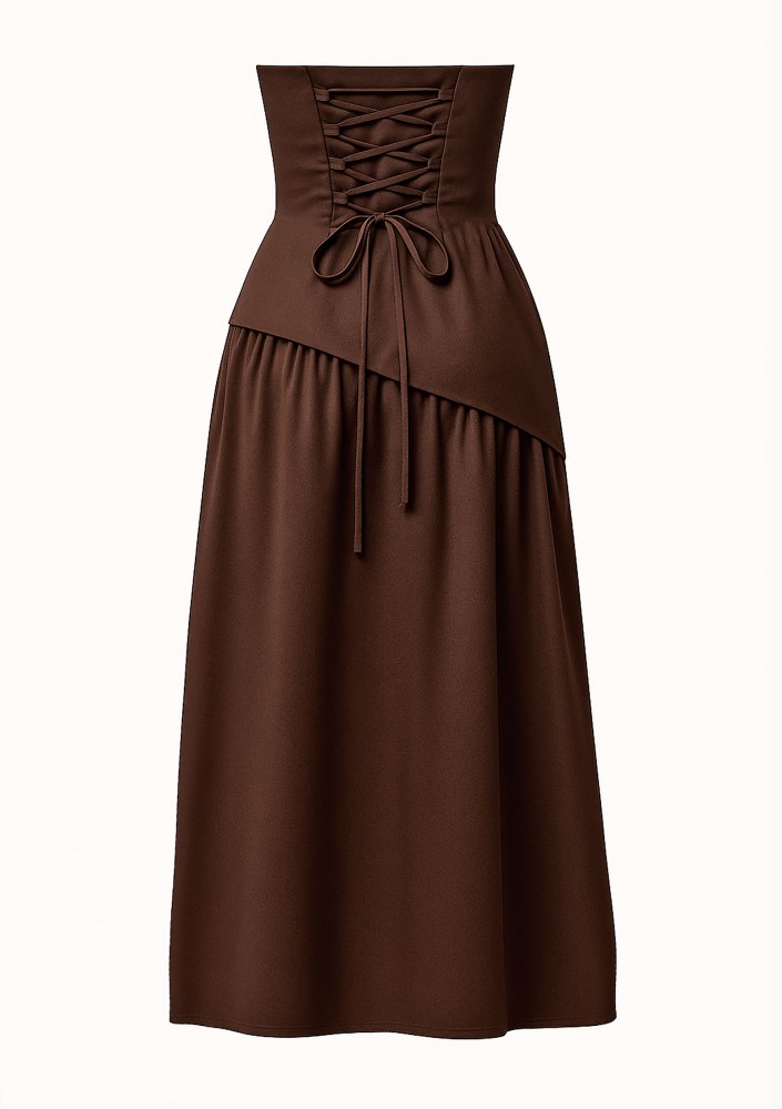 Muse - Brown corset dress