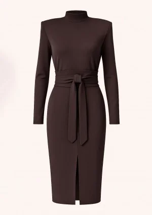 Lucia - Brown midi dress