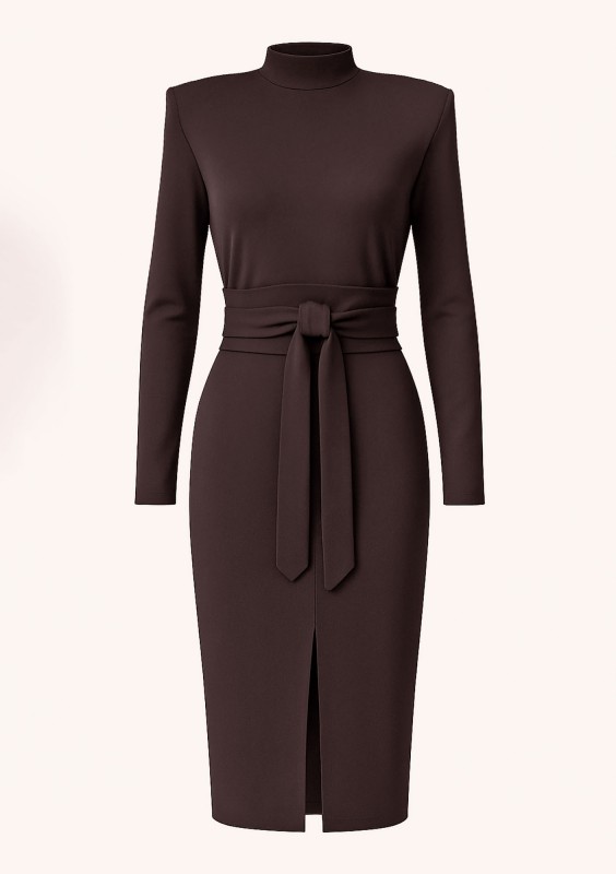 Lucia - Brown midi dress