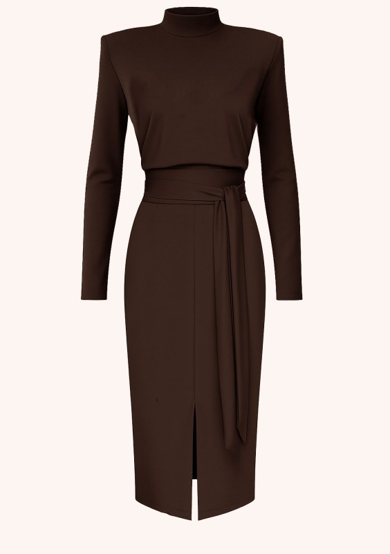 Lucia - Brown midi dress