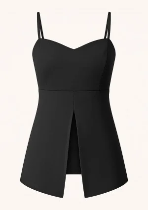 Lira - Elegancki top na ramiączkach Czarny