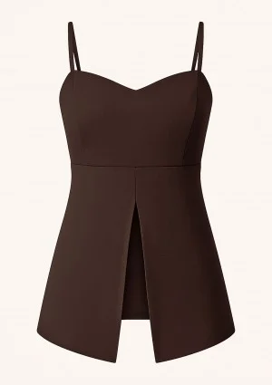 Lira - Elegancki top na ramiączkach Brązowy