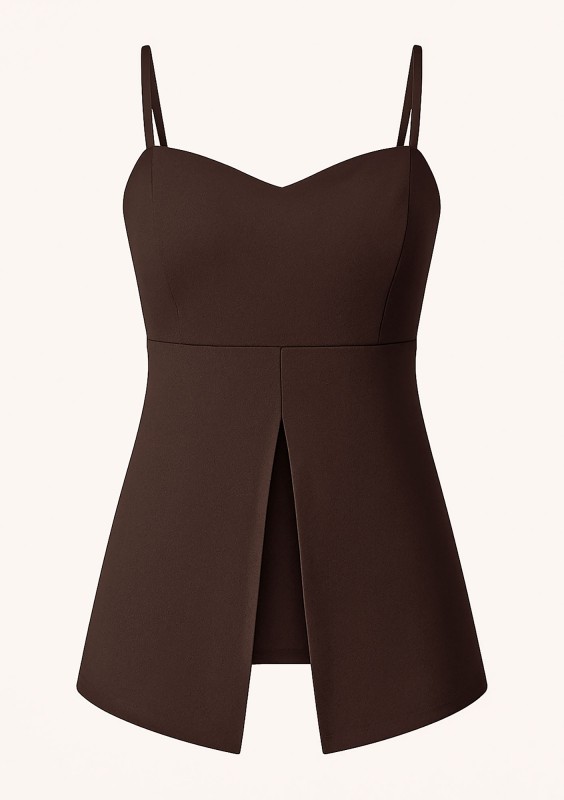 Lira - Elegancki top na ramiączkach Brązowy