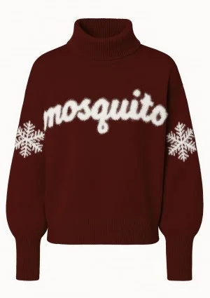 Flurry - Brown sweater with a fluffy logo and snowflakes