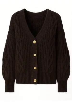 Aran - Brown fluffy cardigan