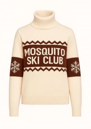 Lodge - Zimowy golf z jacquardowym wzorem ,,ski club" Ecru