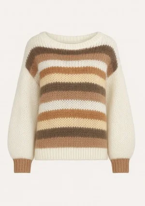 Snug Stripe - Cozy ecru striped sweater