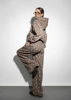 Clyde - Szerokie spodnie w kratę