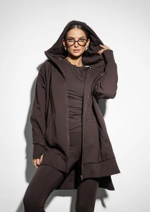 Heet - Długa bluza rozpinana Dark Brown