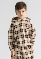 Loom - Beige checked kids hoodie