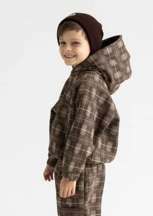 Loom - Brown checked kids hoodie